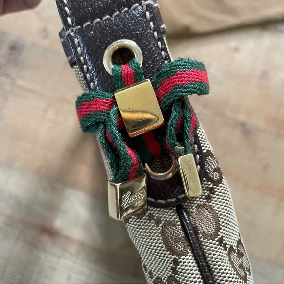 Gucci Princy Hobo Purse Brown Leather Trim with Dust Bag AUTHENTIC - Picture 4 of 11